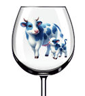 12x Farm Blue Mom And Baby Cow Wine Glass Bottle Tumbler Van Vinyl Sticker Decal