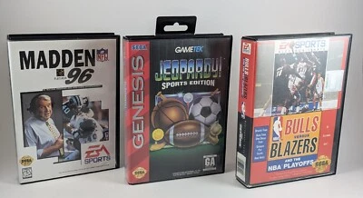 CIB Sega Genesis Games: Madden 96, Jeopardy Sports, Bulls vs Blazers, Tested - Image 1 of 4