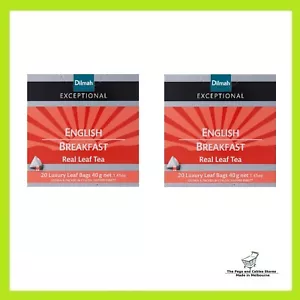 2 Packs of 20 Dilmah Exceptional English Breakfast - Picture 1 of 3