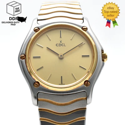 Reloj para mujer vintage [casi como nuevo] EBEL clásico 181908 plata oro 14K 27 mm Foto 1 de 4