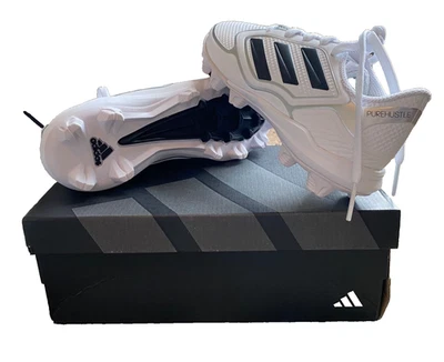 阿迪达斯 Youth Pure Hustle 3 MD 垒球鞋尺寸 1.5 白色带黑色 — 第 1/4 张图片