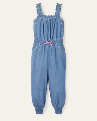 Mini Boden Girls Chambray Jumpsuit Overalls size 6-7  - Image 1 of 4
