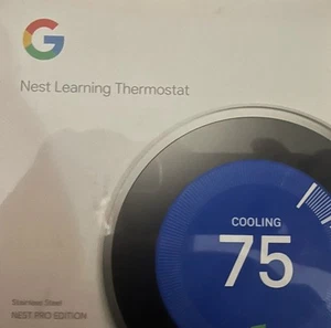 Google Nest Pro 3rd Gen Learning Thermostat T3008US Stainless Steel Sealed Box - Picture 1 of 3
