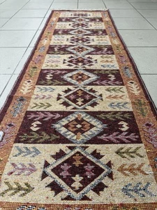 60/180 cm Turkish Rug Runner Kilim Cotton Washable Reversible - Picture 1 of 7