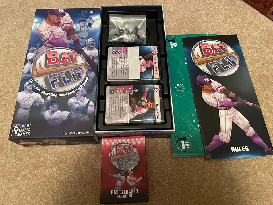 Bat Flip Card Game + Bases Loaded Expansion Kickstarter NEW (see pics) - Image 1 of 1