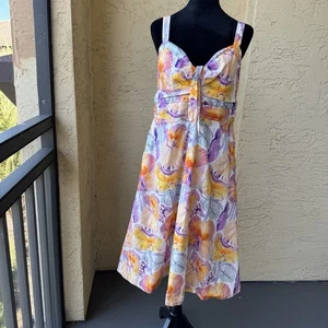 Anthropologie Cecilia Pettersson Midikleid Blumenmuster vorne zum Binden Gr. 16P mehrfarbig - Bild 1 von 13