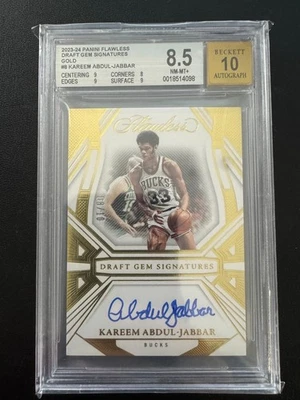 2023-24 Panini impecable Kareem Abdul Jabbar oro borrador gema automático BGS 8,5 10 HOF Foto 1 de 2