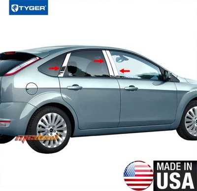 TYGER Fits 08-2011 Ford Focus 6PC Stainless Steel Chrome Pillar Post Trim — 第 1/4 张图片