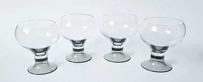 Rosenthal Studio Line Romus 18oz Footed Wine Glasses Smoke Crystal Boehm Set 4 - Image 1 of 4