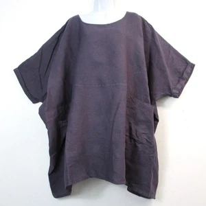 Plus Übergröße Lagenlook 100% Leinen Kurzärmelig Baggy Top 8 Farben Passt 24-32 - Bild 1 von 71