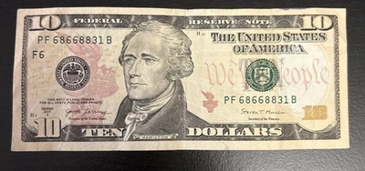 $10 Dollar Fancy Serial Number Two Pairs 3 Of A Kind 🔥👀 - Image 1 of 4