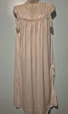 Vintage Sears Pale Pink Satin Night Gown Retro Women's Size Med - Image 1 of 4