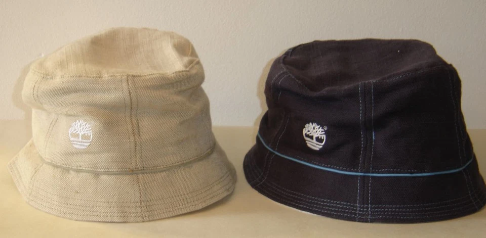🎁 VINTAGE Timberland Bucket Fishing Hat 🆕 Cap Blue Beige Large Caps Fitted 🎁 - Image 1 of 4