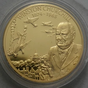 EAST CARIBBEAN STATES $2 2003 Gold-plated Proof PIEDFORT Winston Churchill - Picture 1 of 4