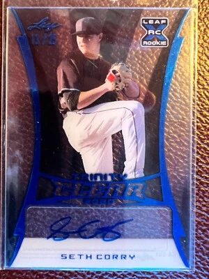 2020 LEAF TRINITY CLEAR SETH CORRY ON CARD AUTOGRAPH RC ROOKIE #CA-SC1 SN 13/25 - Image 1 of 2