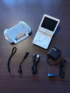 Modded Great Wave White Gameboy Advance SP 3.0 IPS Screen - Picture 1 of 17
