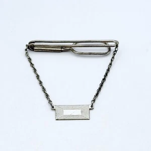 VINTAGE SWANK Sterling Silver 925  Tie Bar Clip Patent No. 1865995 - Picture 1 of 6