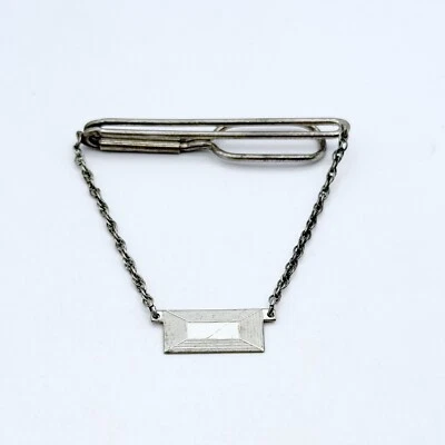 VINTAGE SWANK Sterling Silver 925  Tie Bar Clip Patent No. 1865995 - Image 1 of 4