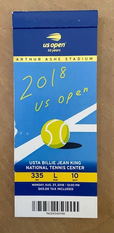 NAOMI OSAKA def SERENA WILLIAMS 2018 US OPEN TENNIS CHAMPIONSHIP TICKET FINALS Cover