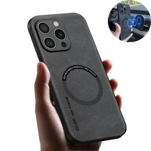 Für iPhone 16 15 14 Pro Max 13 12 Luxus Stoßfest Magnet Leder Hülle Cover - Bild 1 von 14
