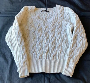 Maglione donna usato in ottime condizioni Casa Bianca mercato nero maglia cavo pesante scollo V linguetta taglia L - Foto 1 di 3