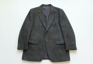 Vintage Duncan Tweed grau Fischgrät Tweed 2 Knopf Sport Mantel Gr. 44 R - Bild 1 von 5