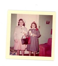 Little women in their Sunday best vintage found snapshot color kid girl photo