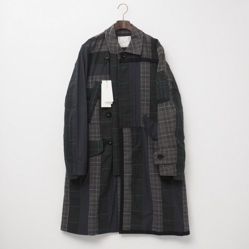 Ottime condizioni 《2021Acciaio Inox》Sacai Check Patchwork Soprabito...