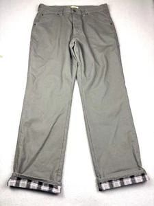 Pantalones de carpintero utilitarios grises Blue Mountain para hombre 40x30 forrados de franela de algodón - Imagen 1 de 2
