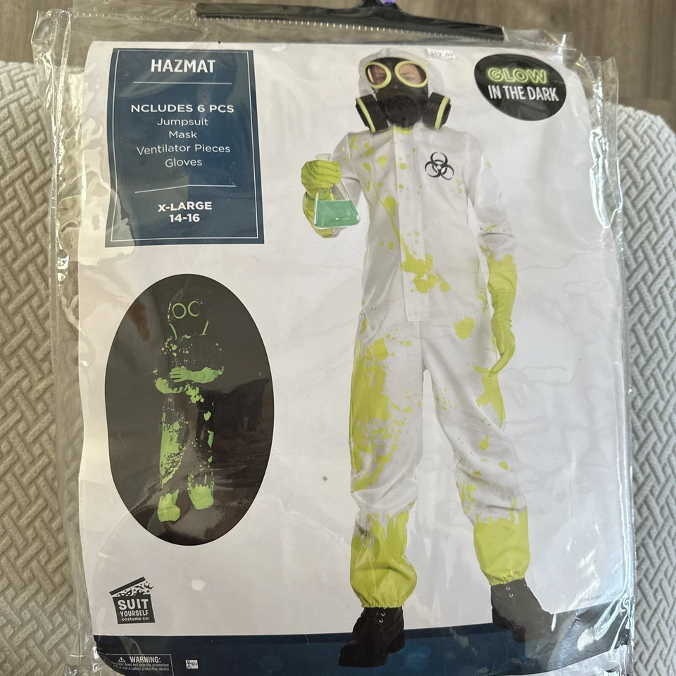 Traje Hazmat Zombie Apocalipsis Laboratorio Monstruo Vestir Halloween Niño Disfraz XL Foto 1 de 4