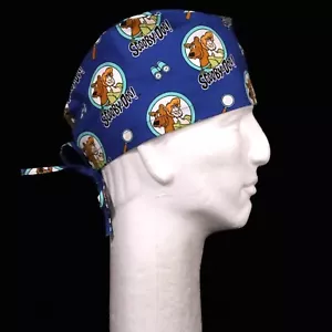 Scooby Doo on Blue Theme Scrub Hat - Picture 1 of 1