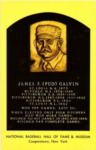 Yellow Gold Hall of Fame Postcard - James Pud Galvin