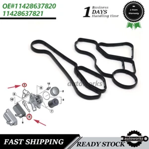 11428637820 11428637821 Engine Oil Filter Cooler Housing Gasket Seal Kit For BMW - Picture 1 of 9