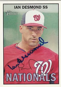 IAN DESMOND WASHINGTON NATIONALS SIGNED 2016 CARD TEXAS RANGERS COLORADO ROCKIES - Picture 1 of 1