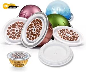 Reusable Lids for Vertuo, 4 Pcs Food Grade Silicon for Nespresso Reusable Pods V - Picture 1 of 8