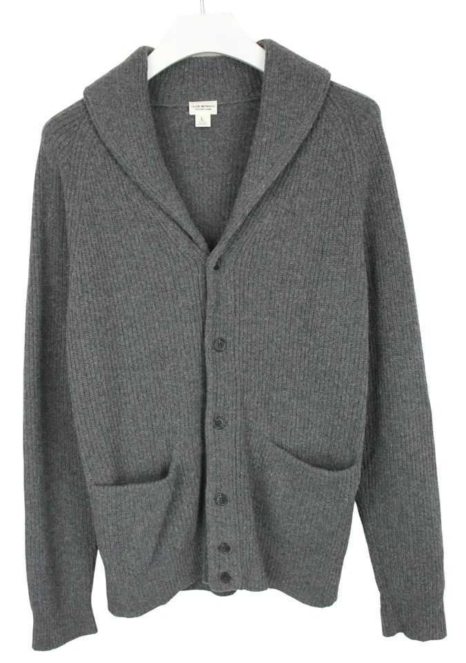 Club Monaco Pullover Men Large Cardigan Wool Blend Elbow Patches - Image 1 of 4