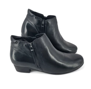 Botines Trotters Major de cuero negro para mujer talla 5M tacón bajo cómodos cremallera” - Imagen 1 de 5