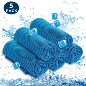 5Pack Ice Cooling Towels Neck Microfiber Chilly Towel for Sports Yoga Golf Gym - Picture 1 of 10
