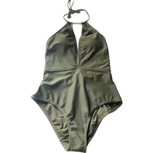 Ted Baker NWT Pikaa Olive Green Halter sexy one piece swimsuit women's size 6 - Picture 1 of 9