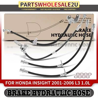 4Pcs New Front & Rear Brake Hydraulic Hose for Honda Insight 2000-2006 L3 1.0L - Image 1 of 4