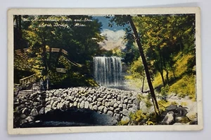 Postcard Minnehaha Falls and Stone Arch Bridge Minneapolis Minnesota MI H216 - Picture 1 of 2
