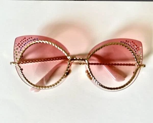 Pink Cat Eye with Gold Designed Frames and rhinestones. Summer wear - Picture 1 of 1
