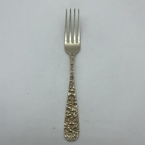 Vintage Stieff Sterling Silver Repousse Dinner Fork 7 1/4”