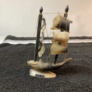 Vintage Rinderhorn Modellboot Puerto Rico - Bild 1 von 8