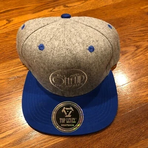 Top Level Snapback Gray and Blue OSFM Adjustible Hat " ONEUP Los Angeles " - Picture 1 of 6