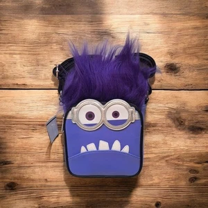Universal Studios Despicable Me Evil Purple Minion Loungefly Crossbody Purse NEW - Picture 1 of 9