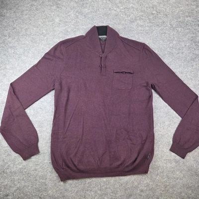 Ted Baker Men's XL Jumper Cashmere Blend Pullover Cardigan Burgundy Size 5 D-327 - Image 1 of 4