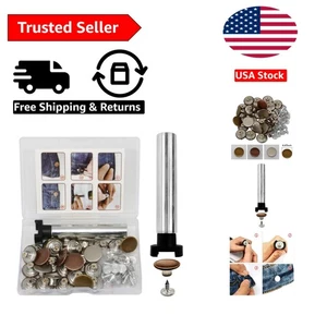 30 Sets of 17mm Metal Tack Buttons Kit with Tools for Stylish Clothing Repair - Picture 1 of 8