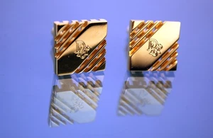 CHRISTIAN DIOR Logos Gold Tone  Cuff Links Men`s Accessories Good - Picture 1 of 12