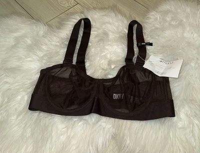 Sujetador con aros de malla sin tirantes transparente DKNY sin forro para mujer 36B marrón DK4939 nuevo Foto 1 de 4